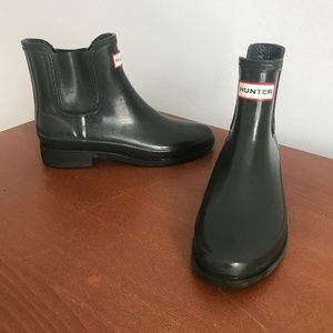 Hunter Forest Green Rubber Chelsea Boots